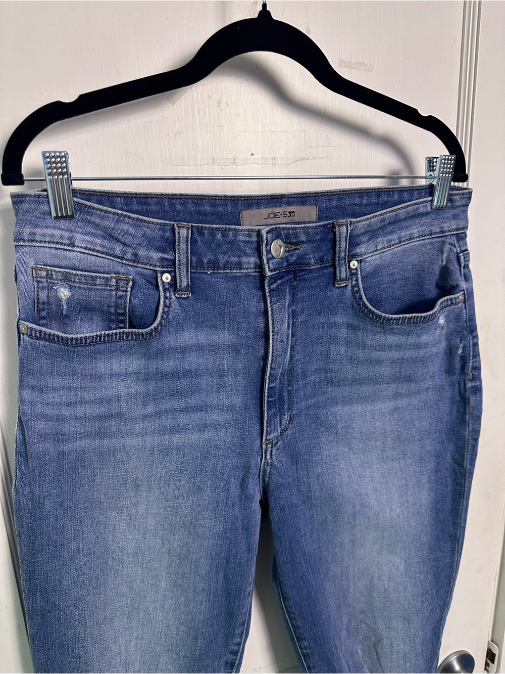 Joe's Jeans Distressed Medium Wash Distressed Knee Straight Leg Jeans Size 31